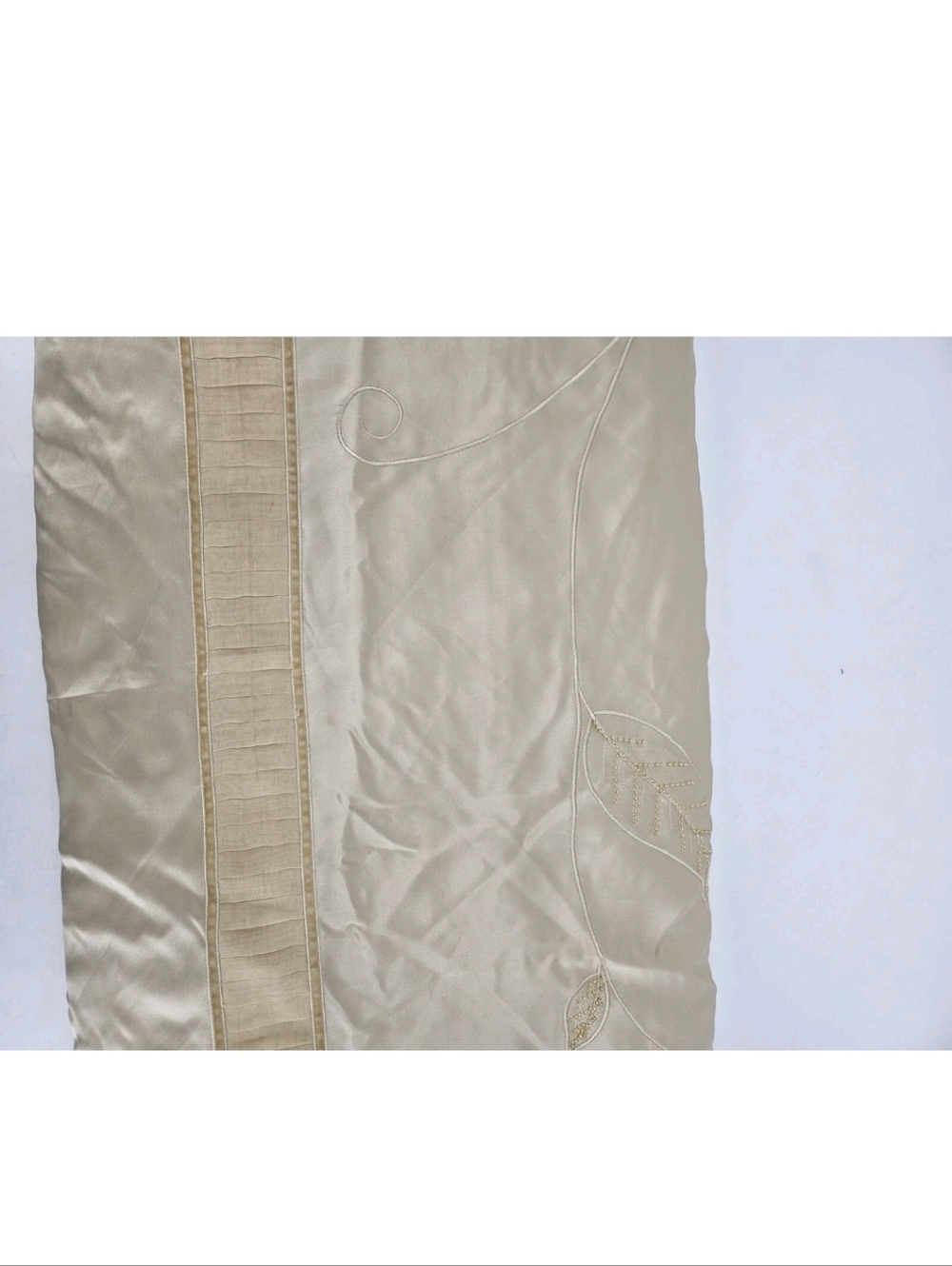 Kumi Kookoon Silk Leaves Embellishments Duvet Cover Beige/gold Queen 92x102 - Picture 7 of 15